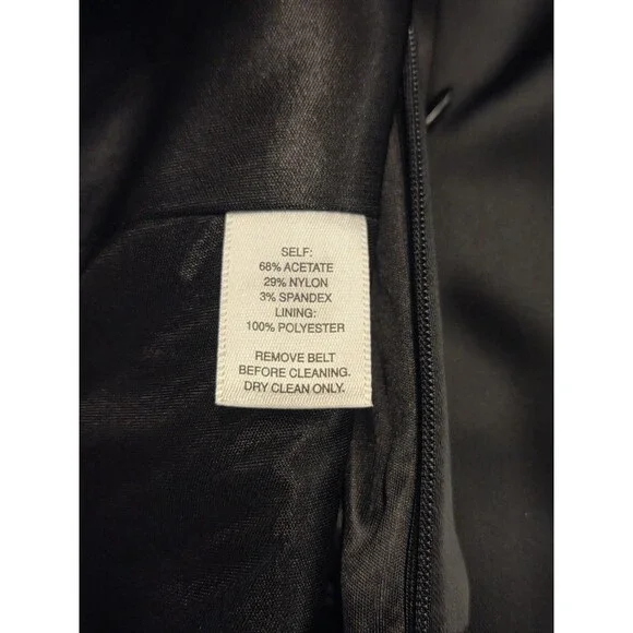 White House Black Market Little Black Dress Size 6 Belted Cocktail Party Wedding - Picture 6 of 15